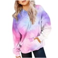 thumbnail image 1 of Nskgu Girls Hoodies Girls Cute Hoodies Oversized Long Sleeve Gradient Neon Shirts Tween Girls Pullover Tops with Pockets 2-13 Years, 1 of 4