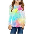 thumbnail image 1 of Nskgu Girls Long Sleeve Shirts Casual Crew Neck Tops Basic Tunic Blouses Tie Dye Printed Tops Western Shirts for Preppy Kids, 1 of 6