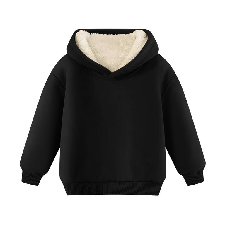 Winter Savings Clearance! Nskgu Kids Sherpa Hoodie Unisex Boys