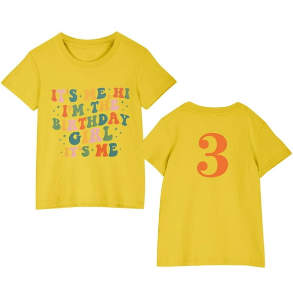 Nskgu Toddler Girls 3rd Birthday Shirts for Girls 3 Years Old Outfit for Party Tshirt It's Me I'm The Birthday Girls It's Me