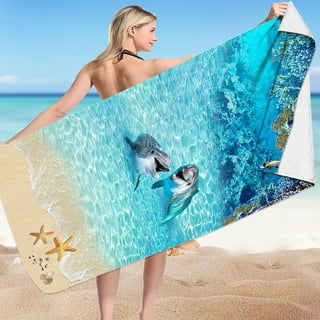 EQWLJWE Oversized Beach Towel , 27 x 59 in Stripe Boho Blue Extra Large Big  Clearance Pool Swim Travel Soft Towels Blanket Bulk for Adult Women Men