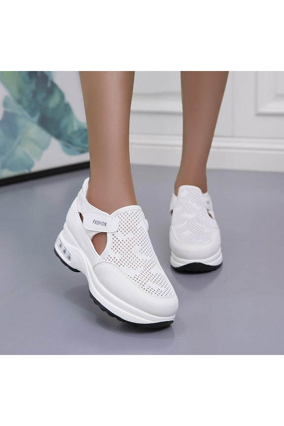 Sneakers for Women, Casual Skeleton Mesh Breathable Thick Bottom Shoes Walking Shoes Slip On Sneakers, Summer Women's Fashion Sneakers