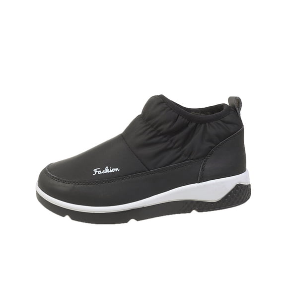 Suokom Boots for Women, Outdoor Women Snow Boots Round Toe Shoes Waterproof Slip On Casual Boots Winter Snow Boots for Women Black
