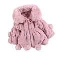 thumbnail image 1 of Suokom Kids Baby Girls Winter Solid Cartoon Faux Wool Sweater Jacket Plus Velvet Thickening Coat Cloak Jacket, Baby Sweater Girls' Outerwear Jackets & Coats Pink, 1 of 5