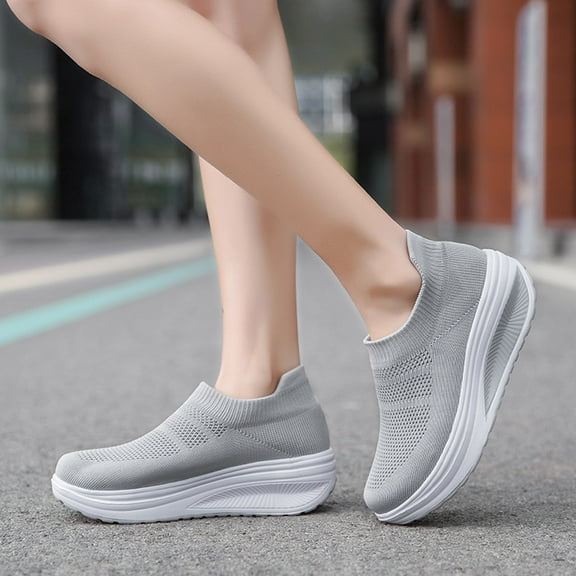 Suokom Sneakers for Women, Casual Breathable Mesh Hollow Out Shoes Walking Running Shoes Slip On Sneakers, Women's Fashion Sneakers