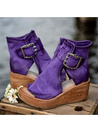 Purple wedge heels 2025