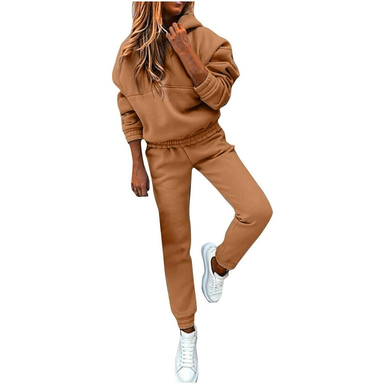 Winter Savings Clearance! SuoKom Two Piece Outfits for Women, Tracksuit  Sweatshirt Pants Sets Sport Long Sleeve Wear Casual Suit Sets, Lounge  Workout