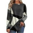 thumbnail image 1 of Suokom Womens Tops, Fashion Plus Size Casual Round Neck Long Sleeve Printed Loose Pullover Womens Tops Blouse Tees Shirts Gifts for Women Gray M, 1 of 6