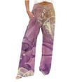 thumbnail image 1 of Winter Savings Clearance! Yievot Palazzo Wide Pants for Women Casual Floral Print Womens Loose Pant Elastic Waist Straight Pants Leisure Holiday Pants, 1 of 6