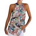 thumbnail image 1 of Winter Savings Clearance under 10.00 LYXSSBYX Womens Tops Sleeveless Halter Women's Casual Summer Printed Sleeveless Tank Halter Neck Tops Blouse, 1 of 5
