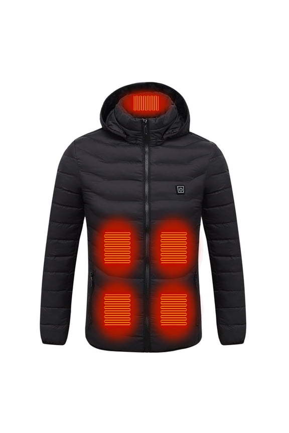 Casual Plus Size Heated Jackets for Men Women Fashion Hooded Usb Electric Heated Coat with 11 Heating Zones Outdoor Outwear