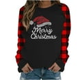 thumbnail image 1 of Enjoytime Womens Christmas Shirts Plus Size Casual Cute Letter Print Round Neck Long Sleeve T-Shirt Fall Winter Women's Tops, 1 of 4