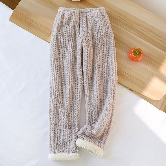 purcolt Women's Fuzzy Pajama Pants Winter Soft Warm Fleece Pj Bottoms Cozy Plush Home Pants Sleep Pants Wide Leg Lounge Pants Sleepwear