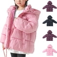 thumbnail image 1 of Loopsun Kids Winter Outwear Coats, Toddler Quilted Jackets, Toddler Boys and Girls Mid Length Hooded Thickened Warm Outerwear Jackets Pink, 6-7 Years, 1 of 3