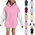 thumbnail image 1 of Loopsun Kids Winter Tops, Toddler Hooded Sweatshirts, Toddler Girl Color Block Casual Hooded Long Sleeve Sweatshirt with Pockets Black, 3-4Years, 1 of 5