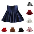 thumbnail image 1 of Loopsun Skirts for Kids, Toddler Girls Pleated Skirts, Children's Winter Fleece Solid Short Pleated Skirt Black, 8-9Years, 1 of 5