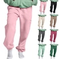 thumbnail image 1 of Loopsun Womens Long Pants, Sports Sweatpants for Women, Women Plus Size Warm Solid Elastic Waist Side Zip Pocket Loose Sweatpants with Pockets Pink, XXXXL, 1 of 4