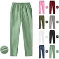 thumbnail image 1 of Loopsun Womens Long Pants, Sports Sweatpants for Women, Women Casual Solid Elastic Waist Ankle Zip Sweatpants with Pockets Navy, M, 1 of 5