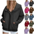 thumbnail image 1 of Loopsun Womens Outerwear Coats, Hooded Sweatshirts Jackets for Women, Women's Fashion Casual Long Sleeve Hooded Sweatshirt Jacket Blue, S, 1 of 4