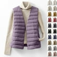thumbnail image 1 of Loopsun Womens Outerwear Jackets, Winter Vests Coats for Women, Women's Casual Warm Lightweight Sleeveless Padded Down Vests Short Jacket Top Blue, XXXL, 1 of 5