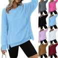 thumbnail image 1 of Loopsun Womens Winter Tops, Sweatshirts for Women, Women's Casual Fleece Solid Color Long Sleeve Warm Jacket Sweatshirt Top Light Blue, L, 1 of 5