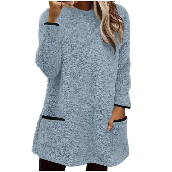 Winter Pohista Fashion Women's Casual Long Sleeve Round Neck Pullover with Pockets Loose Sweatshirt Tops Blouse My Order My Items