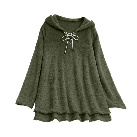 Winter Pohista Women's Solid Color Hooded Loose Fitting Pullover Sweatshirt Long Sleeve Hooded Top My Order My Items