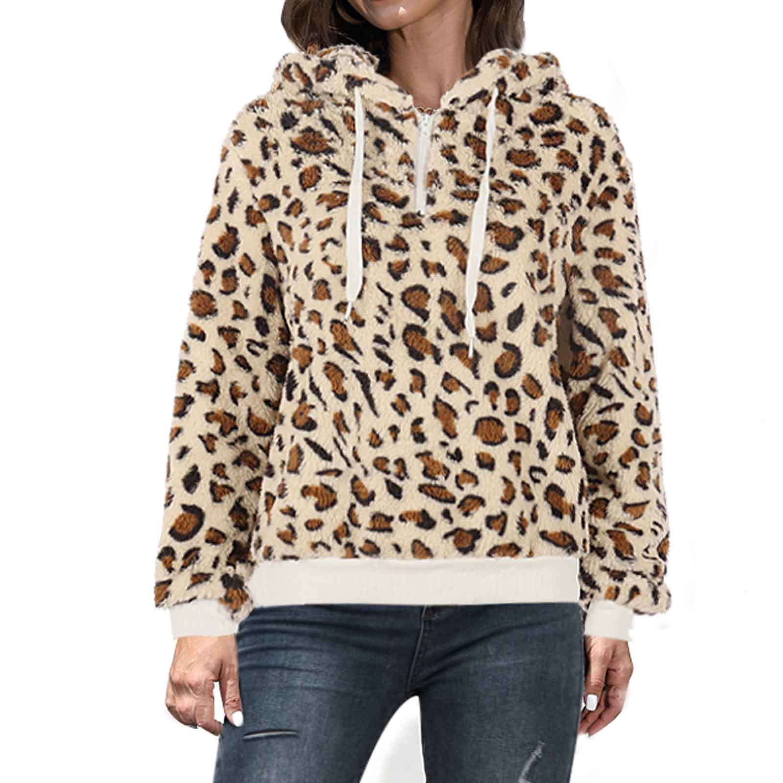 CYMMPU Sherpa Fluffy Hooded With Cat Ears Fall Sweatshirt Spring