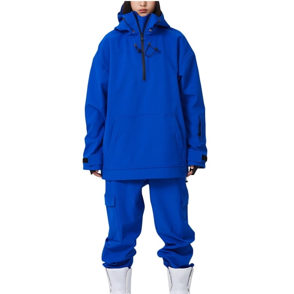 Winter Savings! Rciityk Women and Men's Ski Suits Water Windproof Winter Snowsuit Casual Fashion Long Sleeve Hoodies Blouses and Pants Two Piece Snowsuits