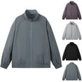 thumbnail image 1 of SROBPTY Mens Winter Coats, Outdoor Jackets for Men, Men's Lightweight Solid Outdoor Zipper Jacket with Pocket Black,M, 1 of 4