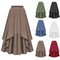 thumbnail image 1 of SROBPTY Womens Skirts, Skirts for Women Trendy, Women's Solid Color Elastic Waist Vintage Knee Length Skirt Red,XL, 1 of 4