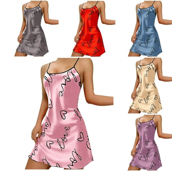 SROBPTY Womens Sleepwear, Nightgowns for Women, Women's Fashion Loose Solid Color Home Pajama Dress Soft Breathable Sleepwear Beige,L