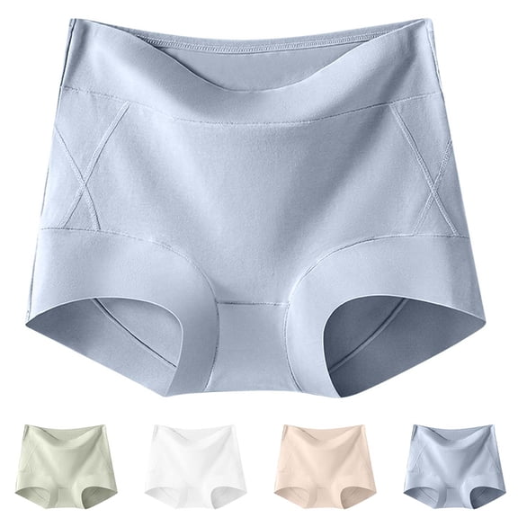 SROBPTY Womens Underwear, Panties for Women, Women's High Waist Seamless Breathable Soft Comfortable Briefs Underwear Blue,XXXXL