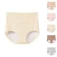 thumbnail image 1 of SROBPTY Womens Underwear, Panties for Women, Women's Solid Breathable Half High Waist Period Underwear Beige,L, 1 of 4