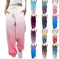 thumbnail image 1 of SROBPTY Womens Winter Long Pants, Sweatpants for Women, Women's Fashion Casual Loose Gradient Print Drawstring Sweatpants Red,M, 1 of 5