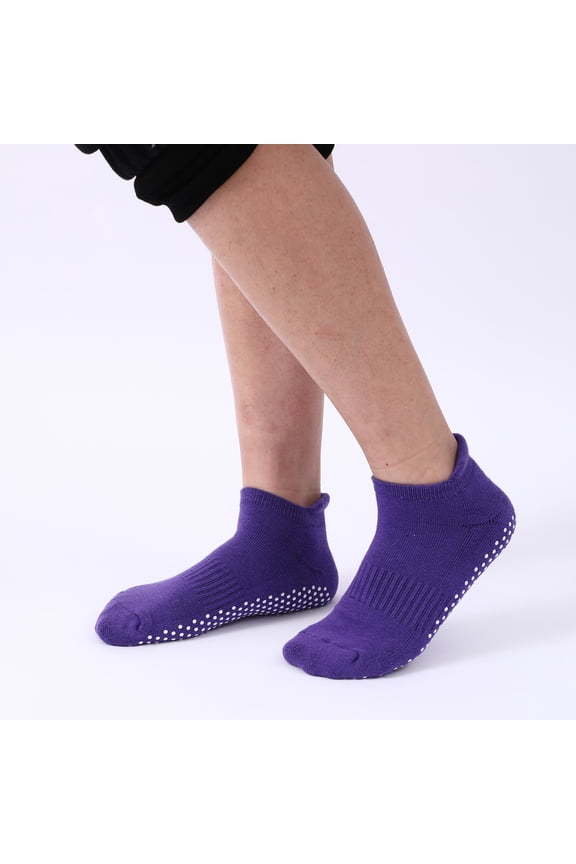 Unisex Non Slip Grip Socks Slipper Socks for Yoga, Hospital, Pilates, Barre | Ankle, Cushioned