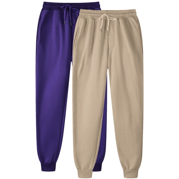 Titcea 2PC Women's Pants Solid Color Elastic Waisted Drawstring Sweatpants with Pockets Loose Comfort Casual Joggers