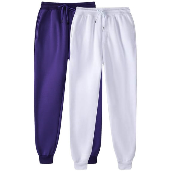 Titcea 2PC Women's Pants Solid Color Elastic Waisted Drawstring Sweatpants with Pockets Loose Comfort Casual Joggers
