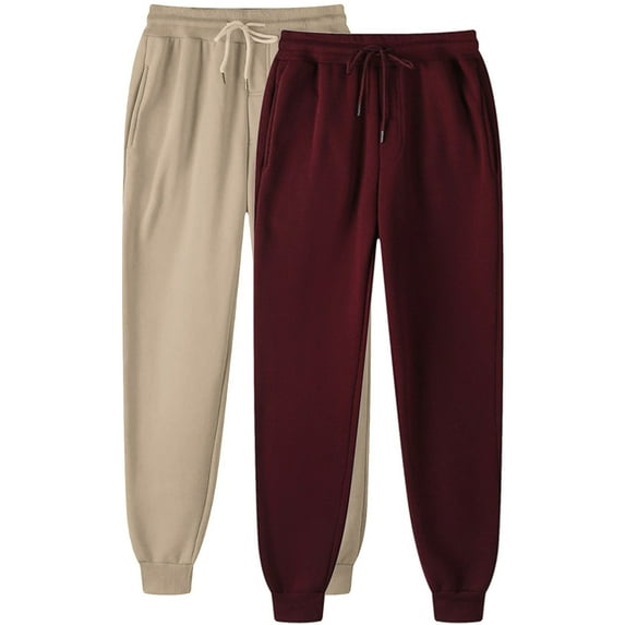 Titcea 2PC Women's Pants Solid Color Elastic Waisted Drawstring Sweatpants with Pockets Loose Comfort Casual Joggers