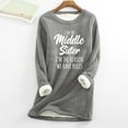 thumbnail image 1 of Titcea Fleece Pullover Women Letter Print Thermal Long Sleeve Crew Neck Sweatshirts Comfort Warm Soft Casual Tops, 1 of 3