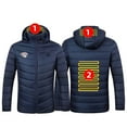 thumbnail image 1 of Titcea Heated Jacket for Men, 3 Adjustable Temperature 2 Heating Zones, USB Rechargeable Heated Jacket Rugby Print Zip Up Warming Coat, Gifts for Men, 1 of 2
