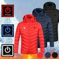 thumbnail image 1 of Titcea Heated Jacket for Men, 3 Adjustable Temperature 2 Heating Zones, USB Rechargeable Heated Jacket Rugby Print Zip Up Warming Coat, Gifts for Men, 1 of 9