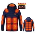 thumbnail image 1 of Titcea Heated Jacket for Men, 3 Adjustable Temperature 21 Heating Zones, USB Rechargeable Heated Jacket with Hood Solid Color Zip Up Windproof Warming Coat, Gifts for Men, 1 of 7