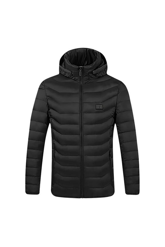 Heated Jacket for Women and Men 3 Adjustable Temperature 15 Heating Zones Electric USB Heated Jacket with Hood Zip Up Windproof Warming Jacket