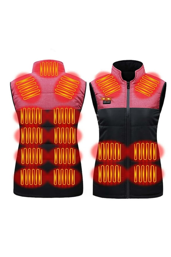 Heated Vest for Men Women, 3 Heating Levels 17 Heating Zones Double Control Heated Jacket Lightweight Button Up Warming Jacket, Gifts for Him/Her