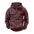 thumbnail image 1 of Titcea Hoodies for Men Quarter Zip Pullover Winter Cargo Hooded Sweatshirt Workout Outdoor Hoodies with Pockets, 1 of 5