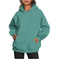 thumbnail image 1 of Winter Savings! Titcea Hoodies for Women Oversized Solid Color Long Sleeve Fleece Sweatshirt Trendy Pullover Sweaters with Pockets, 1 of 6