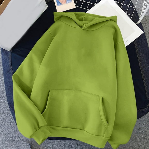 Titcea Hoodies for Women Solid Color Oversized Drawstring Long Sleeve Hoodie with Pockets Loose Casual Pullover Sweatshirt
