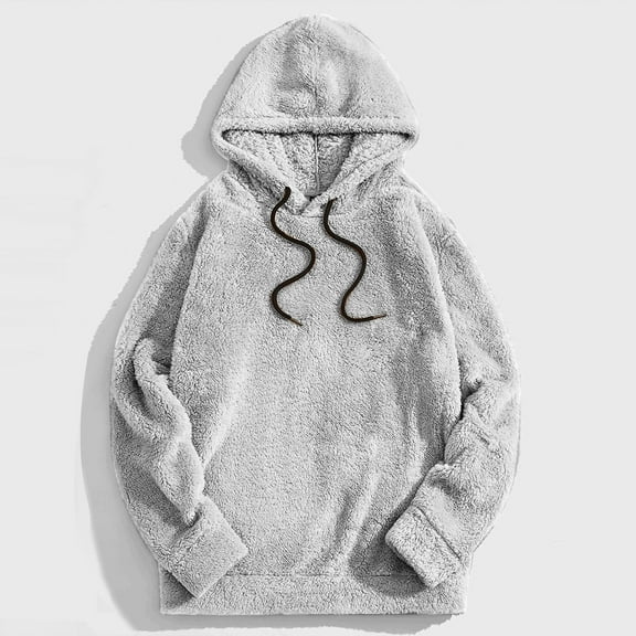 Titcea Hoodies for Women Solid Color Oversized Drawstring Long Sleeve Warm Fleece Hoodie Loose Casual Pullover Sweatshirt