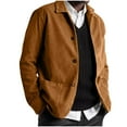 thumbnail image 1 of Winter Savings! Titcea Mens Jacket Lightweight Solid Color Long Sleeve Button Up Coats Fall Winter Warm Windbreaker Jackets with Pockets, 1 of 6